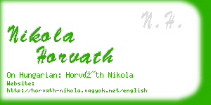 nikola horvath business card